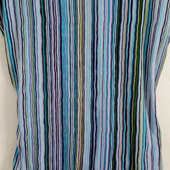 90's Style The Limited Blue Stripe Lettuce Edge Wrap Top S - Picture 6 of 8
